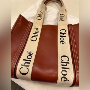 Medium Chloe Woody bag in rich leather